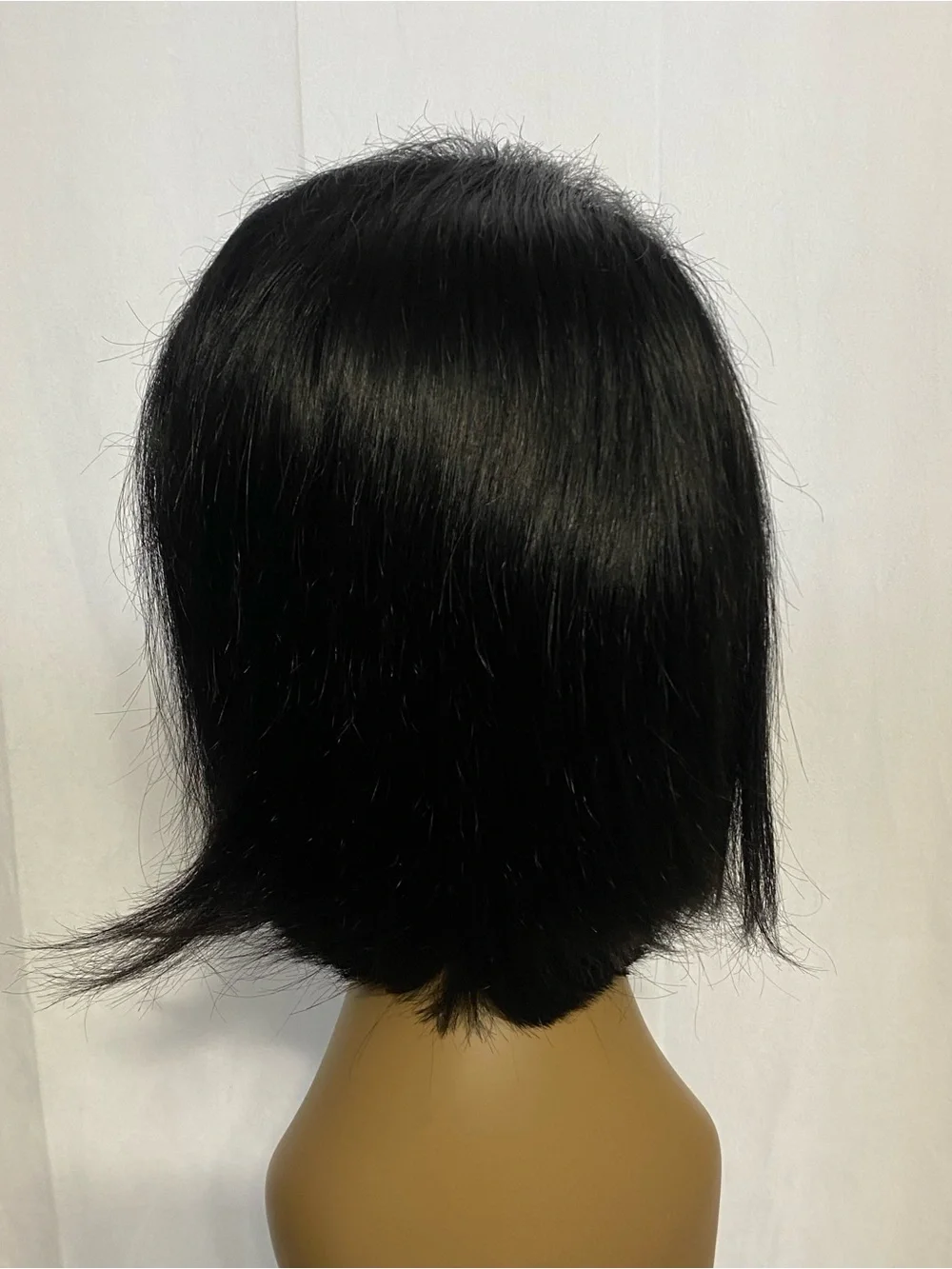10” Glueless Lace Front Bob Wig 13x4 Pre Plucked Human Hair Black Medium Cap